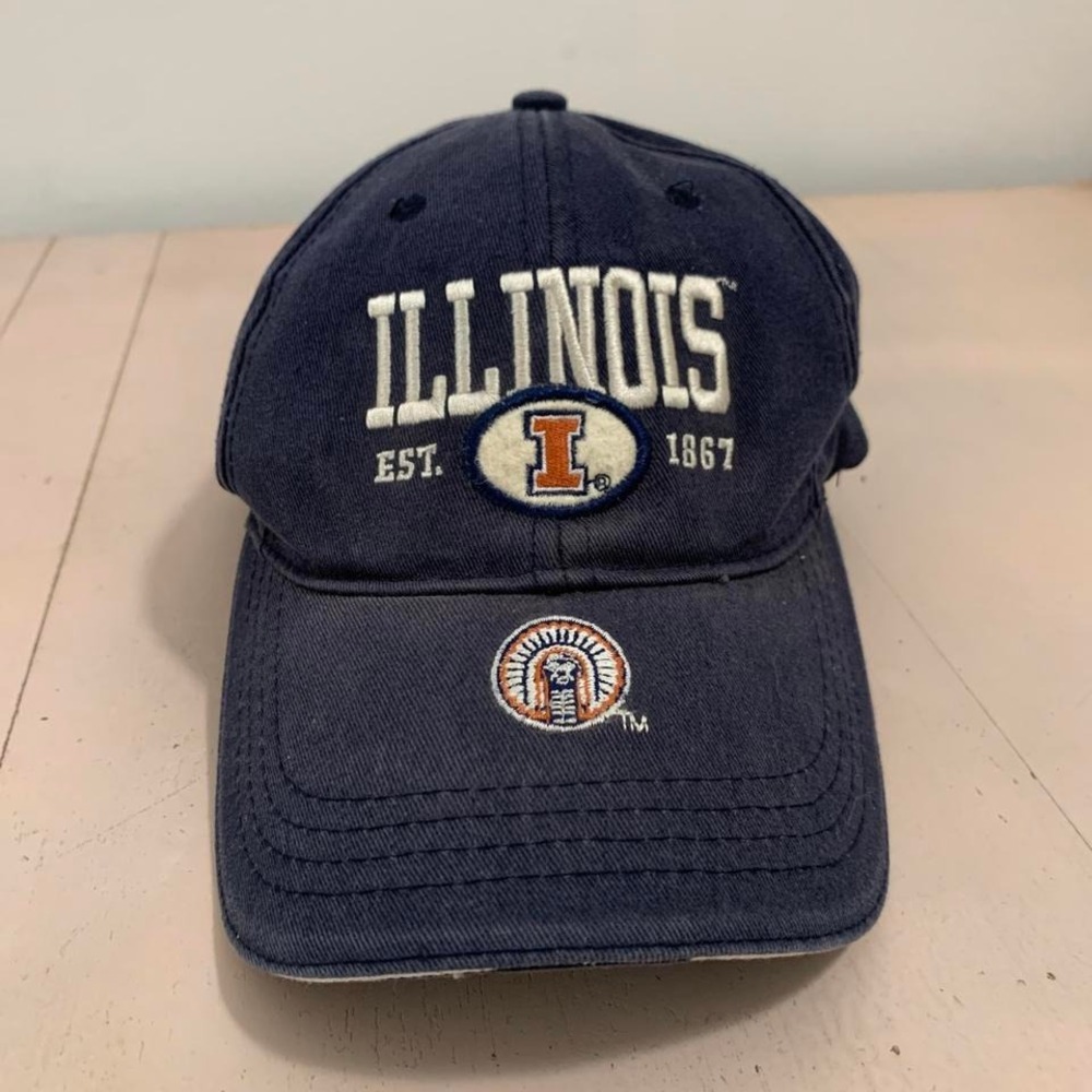 Vintage 1990s navy blue University of Illinois‎ Chief baseball